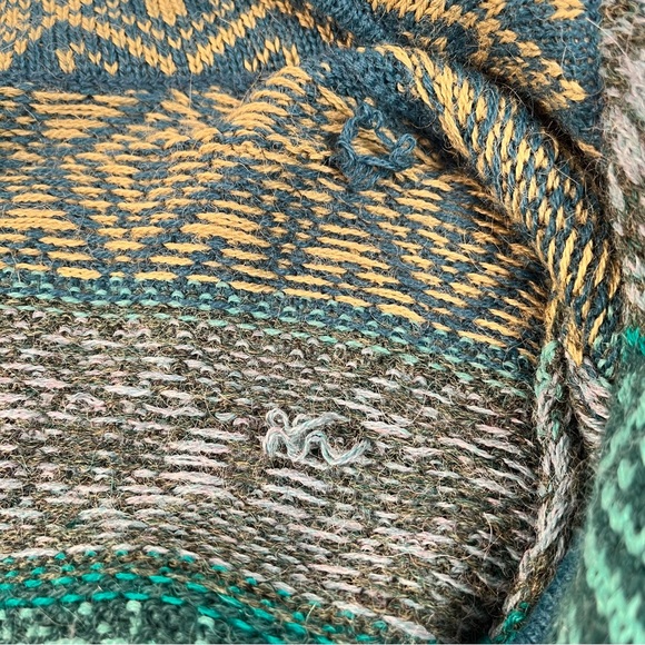 Fair Isle style Alpaca front zip sweater L - Picture 5 of 6